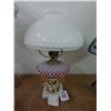 Image 1 : Fenton Marble Base Hobnail w/White Hobnail Shade
