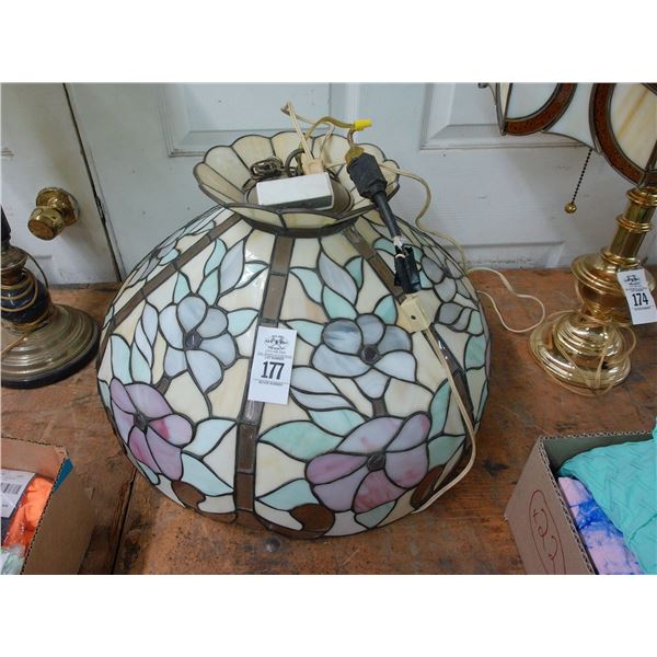 Ornate Leaded Glass Hanging Lamp