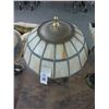 Image 2 : Cast Brass Oriental Fish Base Lamp w/Beige Glass Panel Shade