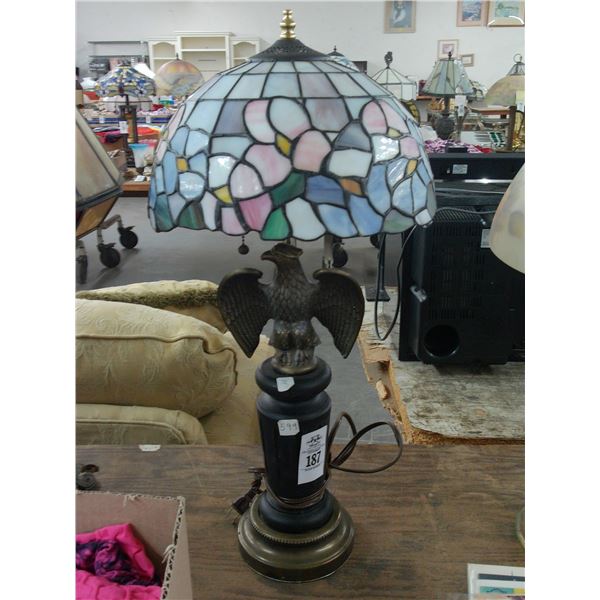 Eagle Base Lamp w/Tiffany Style Floral Shade