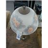 Image 2 : Brass Base Lamp w/Reversed Painted Floral Glass Shade
