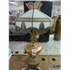 Image 1 : Vintage Cherub Base Lamp w/Tulip Glass Panel Shade