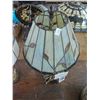 Image 2 : Chicago Booth Cast Floral Lamp w/Signed Tiffany Style Floral Leaded Glass Shade