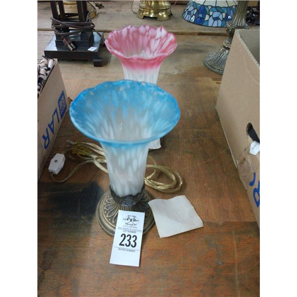 Lilly Type Artglass Shade Lamps - 2