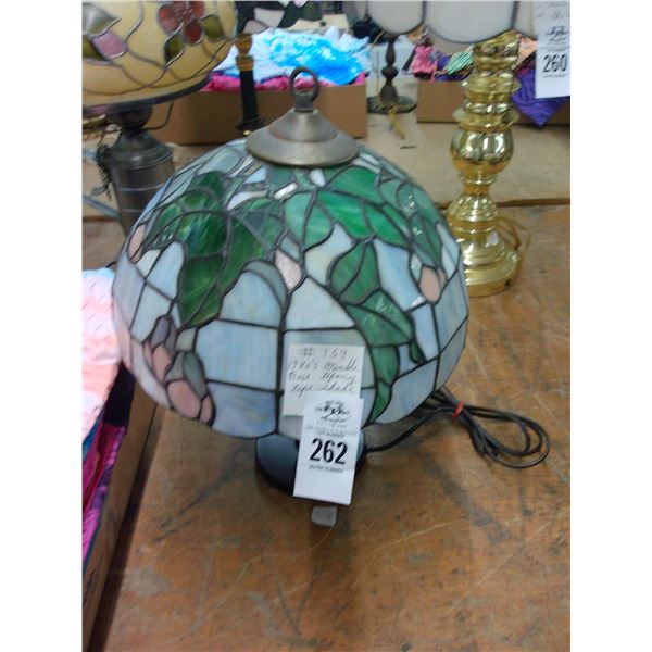 Meadle Base Tiffany Style Floral Leaded Glass Lamp