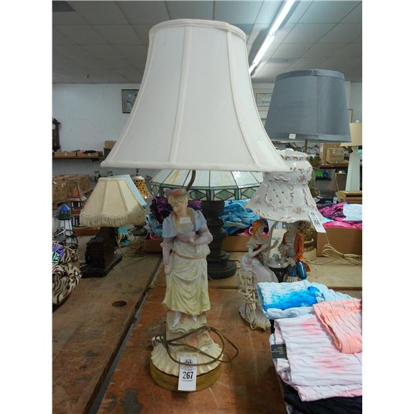 Provincial Lady Figural Lamp