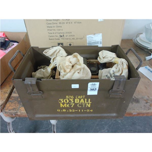 Ammo Case w/Asst. Vintage Lubricants/Hardware