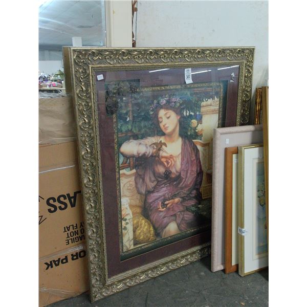 Ornately Framed Wall Art Flower Girl Nude - 30  X  40