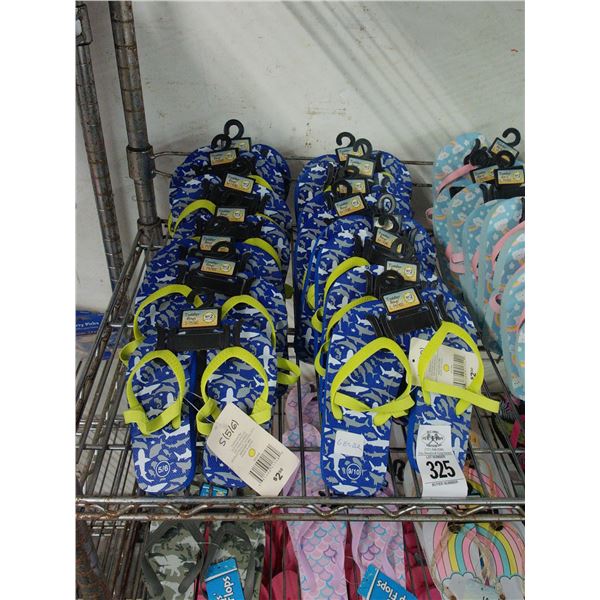 15-Blue Sharks Flip Flops - 15 X $
