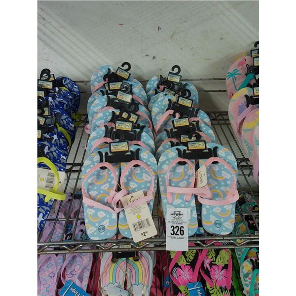 15-Rainbow Flip Flops - 15 X $