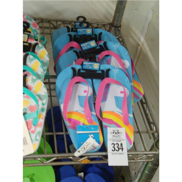 4-Unicorn Flip Flops  - 4 X $