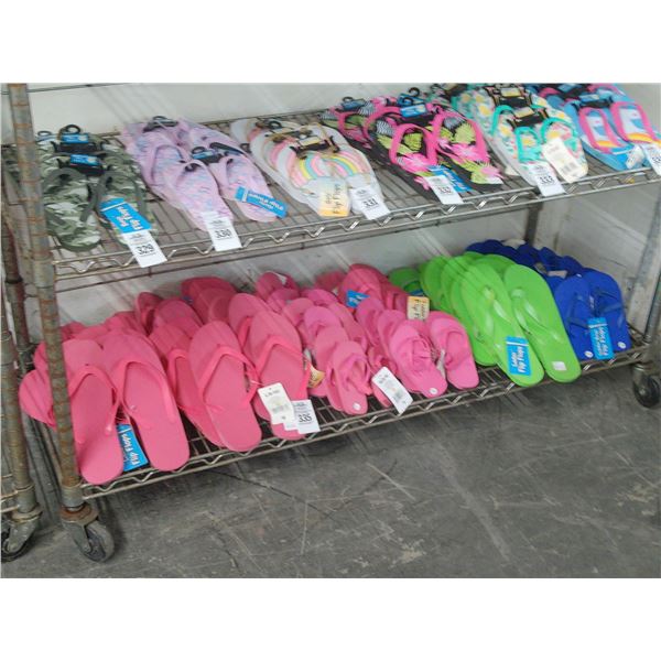 45-Pink/Green/Blue Flip Flops - 45 X $