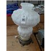 Image 1 : Cast Base White Hurricane Style Lamp
