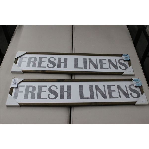 Fresh Linens Wall Signs - Pair