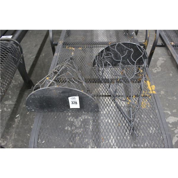 Ornate Metal Patio Sconce Shelves - Pair