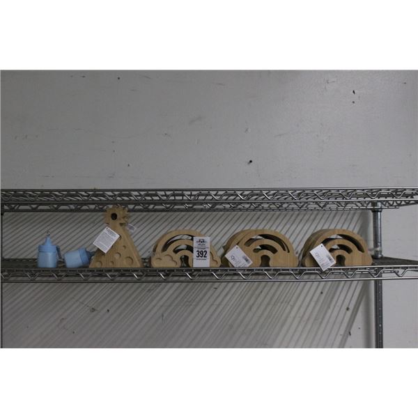 Lot of Carved Wood Balloon Weights