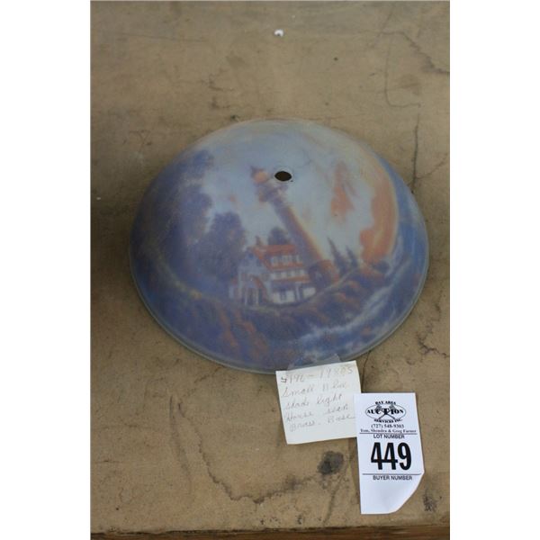 Small Reversed Painted Lighthouse Glass Lamp Shade