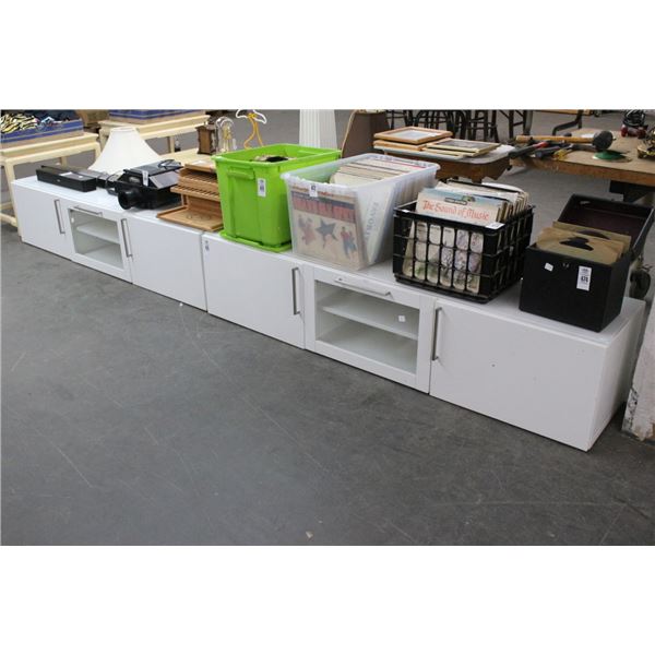 Contemporary White 6'  Console Cabinets - 2