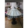 Image 1 : Bronze Style Lallmp w/Leaded Glass Shade