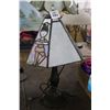 Image 1 : Vintage Bronze Style Small Lamp w/Ballerina Leaded Glass Shade