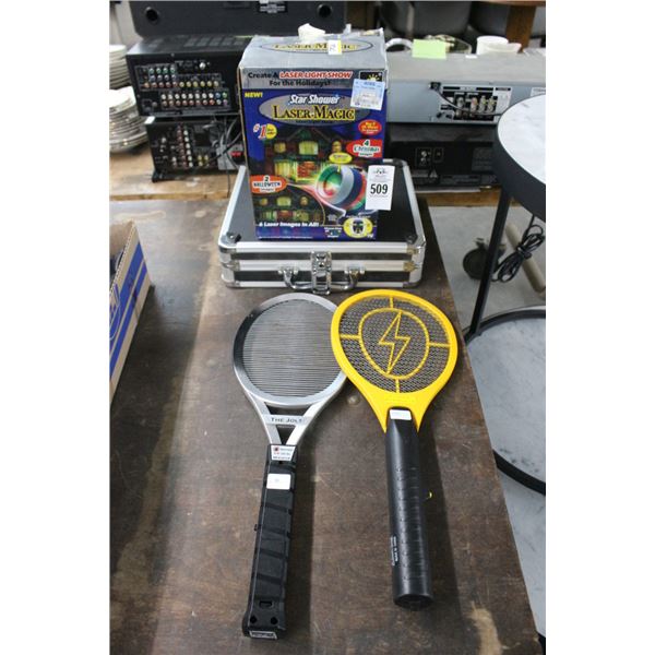 Transport Case, Laser Light Projector, Bug Zapper Rackets