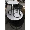 Image 1 : Contemporary Round Black/Marble 4 Pc. Coffee/End Table Set