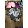 Image 2 : Vintage Lamp w/Tiffany Style Floral Glass Shade