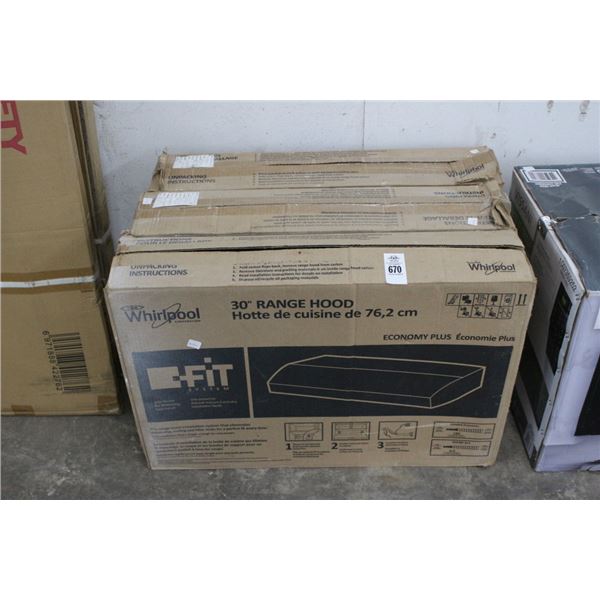 3-Whirlpool Range Hood - 3 X $