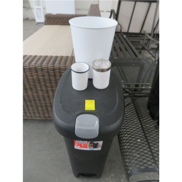 Foot Operated Waste Can & Vanity Set