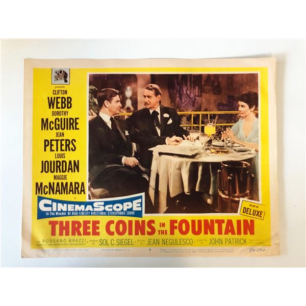 Three Coins in the Fountain original 1954 vintage lobby card