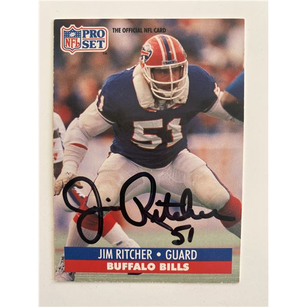 Buffalo Bills Jim Ritcher 1991 NFL #82 signed trading card