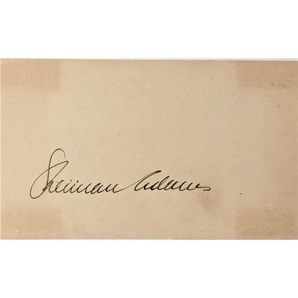 Gov. Sherman Adams signed postal card