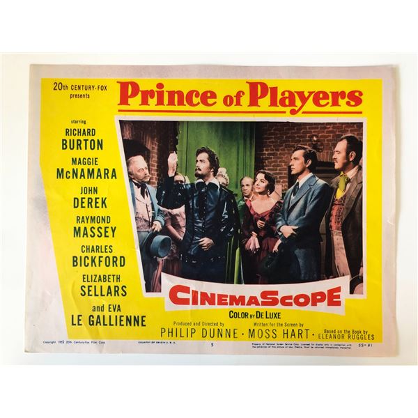 Prince of Players  original 1955 vintage lobby card