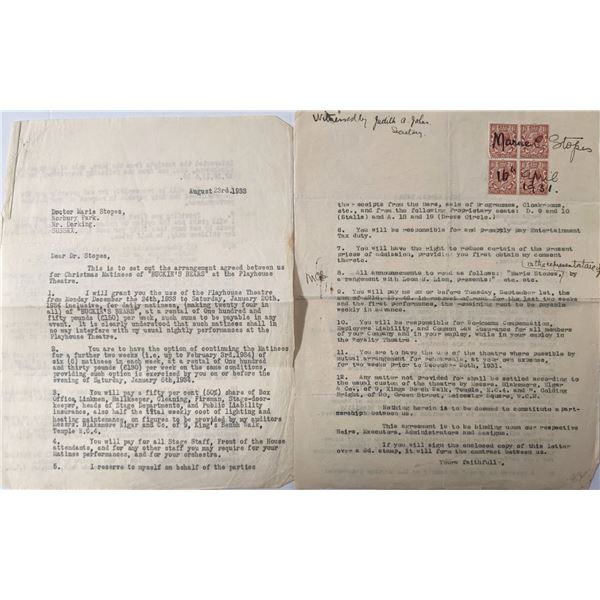 Marie C. Stopes Signed Letter