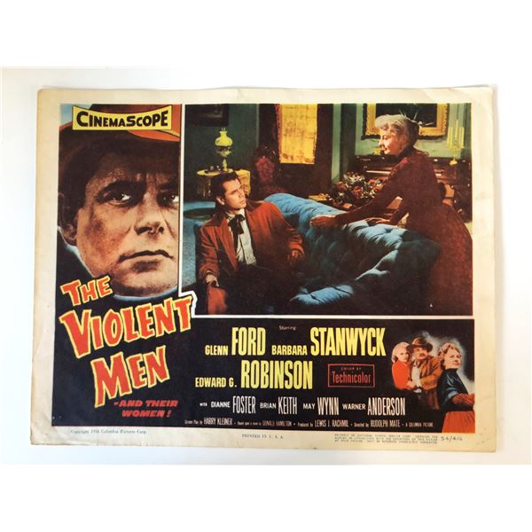 The Violent Men original 1954 vintage lobby card
