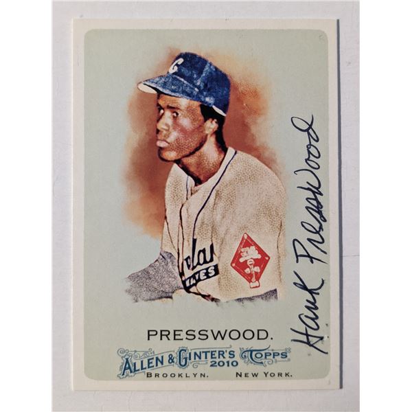 Hank Presswood Signed Baseball Trading Card