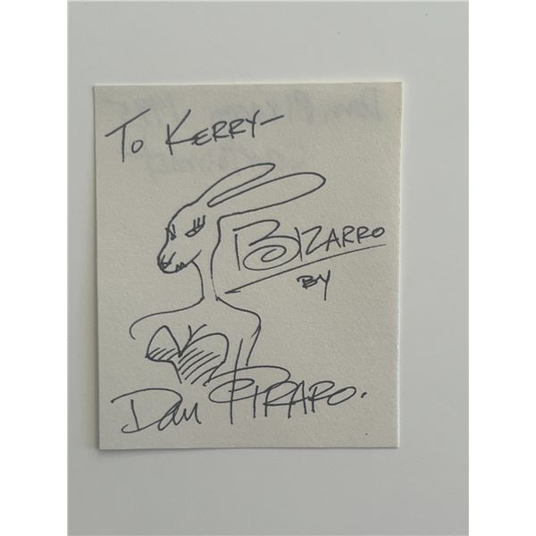 Dan Piraro signed note with Bizarro sketch