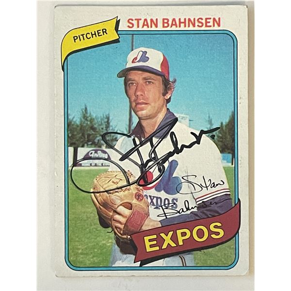 Montreal Expos Stan Bahnsen 1980 Topps #653 signed trading card