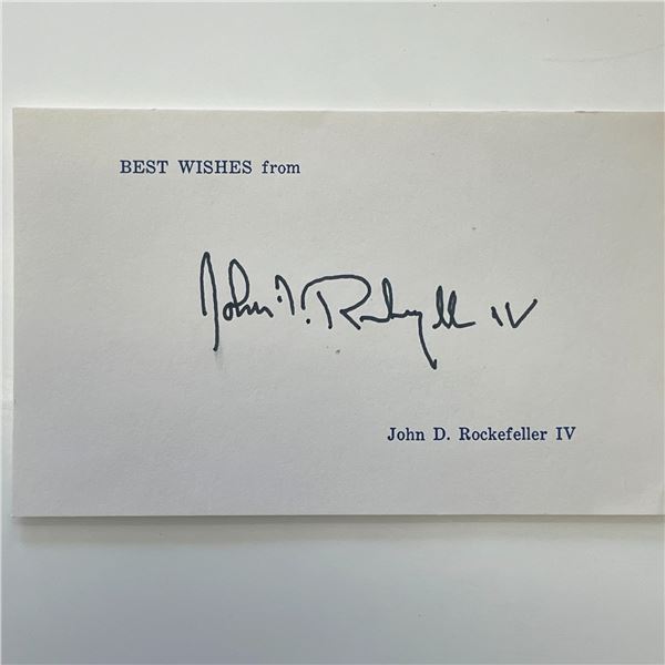 Former Governor of West Virginia John D. Rockefeller IV signed note