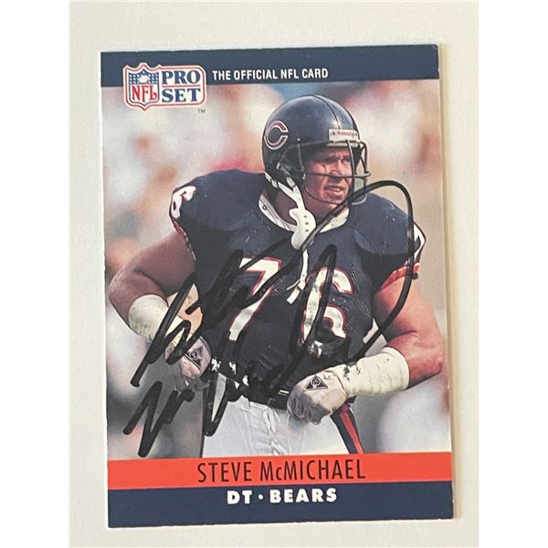 Chicago Bears Steve McMichael 1990 NFL #54 signed trading card