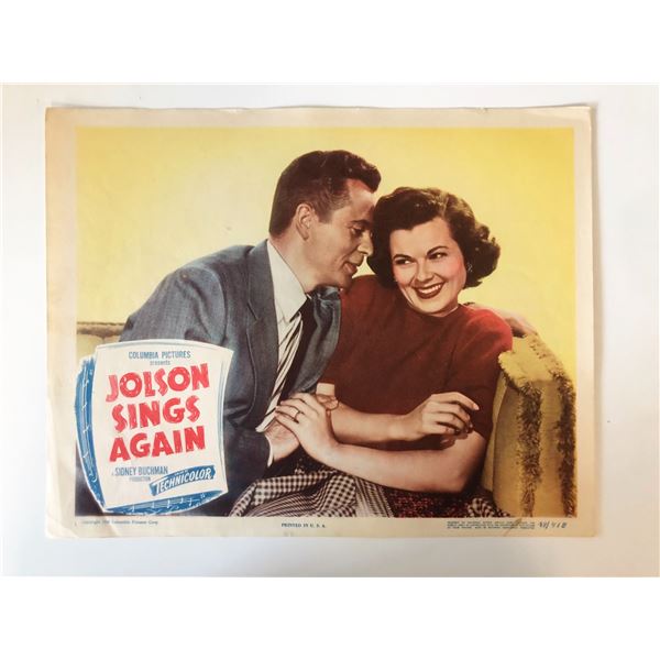 Jolson Sings Again original 1949 vintage lobby card