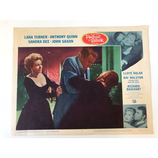 Portrait in Black original 1960 vintage lobby card