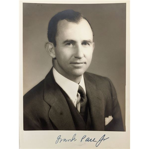 Secretary of Army Frank Pace Jr signed photo