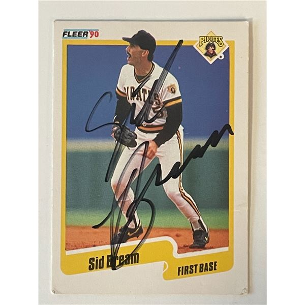 Pittsburgh Pirates Sid Bream 1990 Fleer #463 signed trading card
