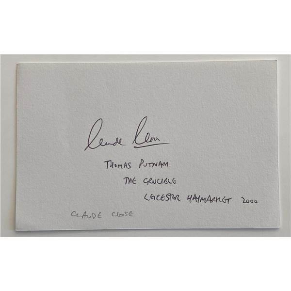 The Crucible Claude Close original signature