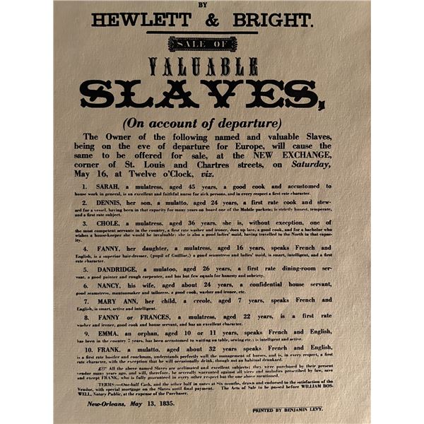 Hewlett & Bright replica receipt. 9x11 inches