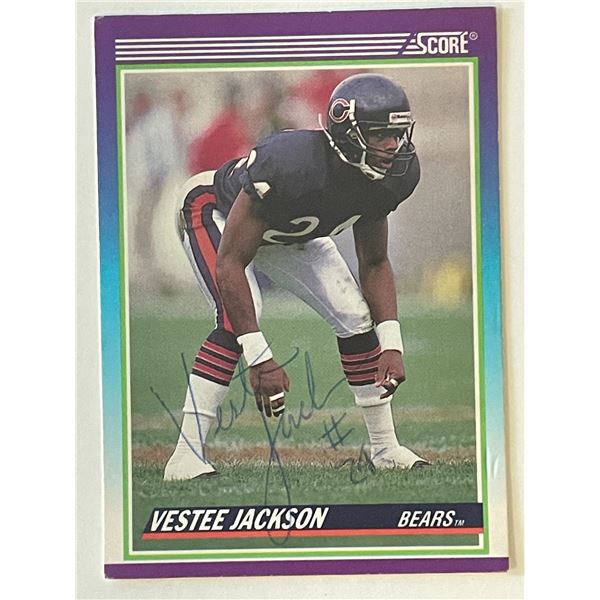 Chicago Bears Vestee Jackson 1990 Score #454 signed trading card