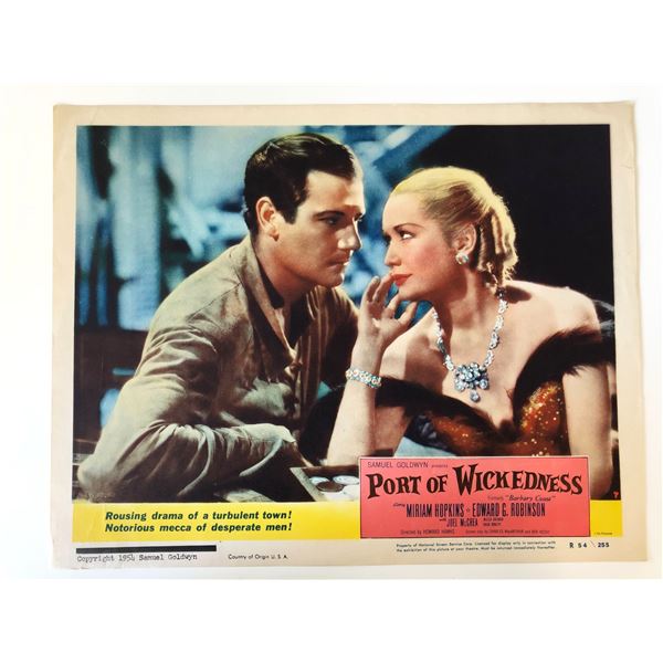 Port of Wickedness original 1954R  vintage lobby card