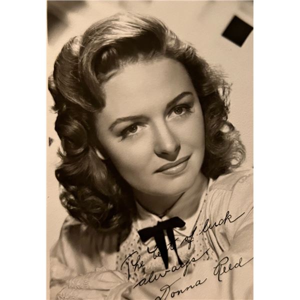 Donna Reed facsimile signed photo. 3x5 inches