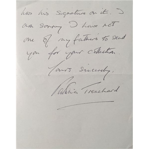 Patricia Trenchard Signed Note
